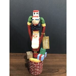 Roman Inc Santa Figure Christmas Resin Whimsical Folk Art NWT Vintage Rare